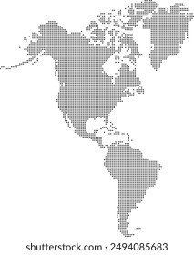 Mapas punteados del elemento de diseño del continente americano