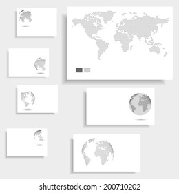 Dotted maps on white cards