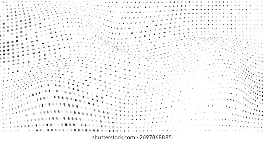 Textura de gradiente de meio-tom de malha abstrata de malha pontilhada. Desaparecimento do design moderno da arte pontual da polca