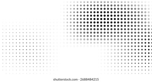 Dotted mesh halftone gradient texture. Vanishing polka dot illustration simple art