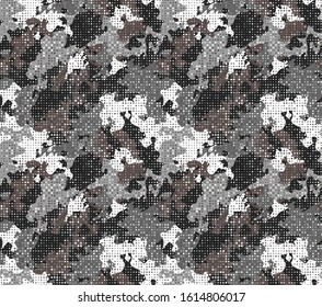 Dotted, metallic colored camouflage pattern