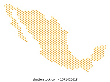 Dotted Mexico map. Vector geographic scheme. Cartographic composition of Mexico map organized of spheres.