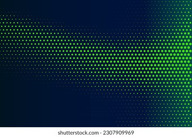 El fondo moderno y elegante. Patrón de puntos ondulados verde sobre fondo de color azul. Ilustración vectorial.