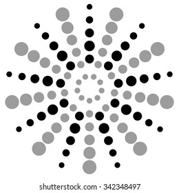 Dotted monochrome motif. abstract dotted vector element.