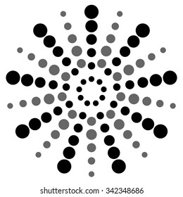 Dotted monochrome motif. abstract dotted vector element.