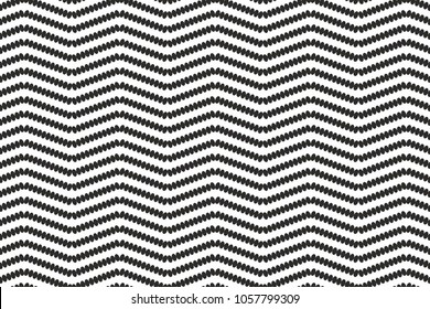 dotted monochrome zig zag geometric pattern black and white design. vector background for web and print.