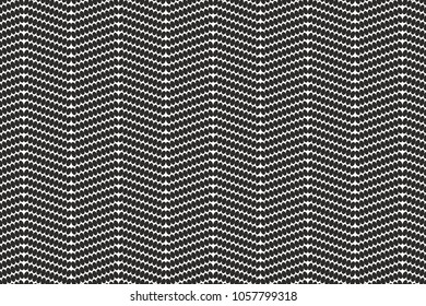 dotted monochrome zig zag geometric pattern black and white design. vector background for web and print.