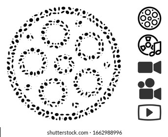Dotted Mosaic basierend auf Bobbin. Der Mosaik-Vektorillustration-Bobbin besteht aus randomisierten elliptischen Elementen.