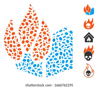Dotted Mosaic based on burned file. Mosaic vector burned file is formed with random oval elements. Bonus icons are added.