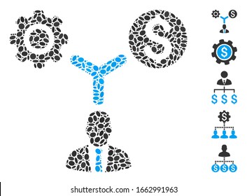 Dotted Mosaic based on business scheme. Mosaic vector business scheme is designed with randomized ellipse items.