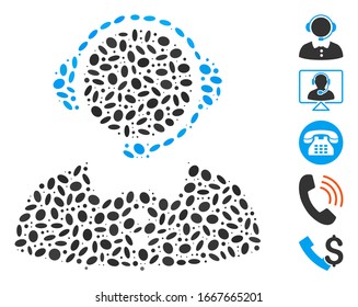 Dotted Mosaic based on call operator. Mosaic vector call operator is composed with random ellipse items. Bonus icons are added.