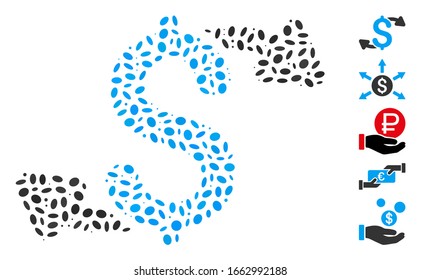 Dotted Mosaic based on cash outs. Mosaic vector cash outs is designed with randomized elliptic items.