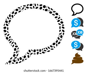 Dotted Mosaic based on chat. Mosaic vector chat is created with random oval elements. Bonus icons are added.