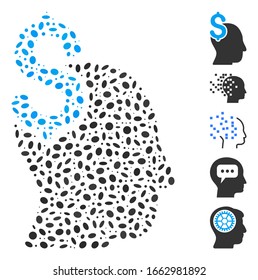 Dotted Mosaic based on commercial intellect. Mosaic vector commercial intellect is designed with random elliptic items.