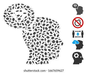 Dotted Mosaic based on diamond thinking. Mosaic vector diamond thinking is designed with scattered oval elements. Bonus icons are added.