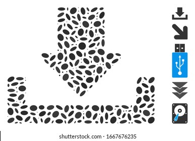 Dotted Mosaic based on download. Mosaic vector download is created with scattered elliptic items. Bonus icons are added.