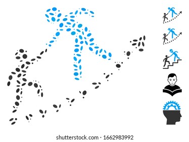 Dotted Mosaic based on education progress. Mosaic vector education progress is composed with random ellipse dots.