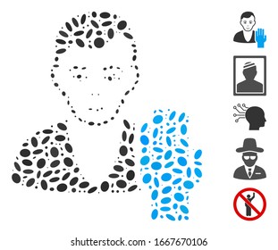 Dotted Mosaic based on elector. Mosaic vector elector is composed with randomized elliptic elements. Bonus icons are added.