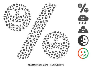 Dotted Mosaic based on emotion percent. Mosaic vector emotion percent is formed with randomized ellipse spots.