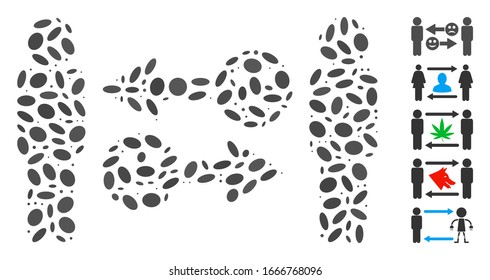 Dotted Mosaic based on emotion exchange people. Mosaic vector emotion exchange people is created with scattered oval dots. Bonus icons are added.