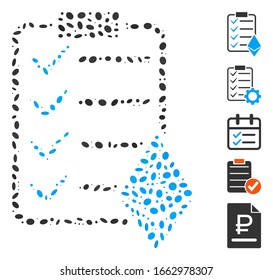 Dotted Mosaic based on Ethereum smart contract. Mosaic vector Ethereum smart contract is created with scattered oval dots.