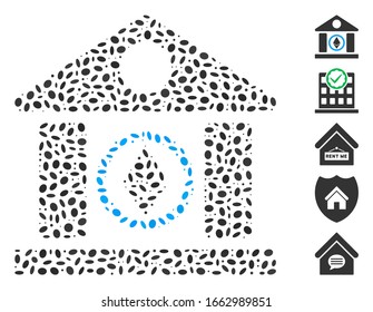 Dotted Mosaic based on Ethereum corporation building. Mosaic vector Ethereum corporation building is formed with scattered elliptic items.
