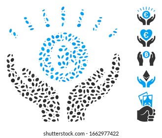 Dotted Mosaic based on Euro prosperity. Mosaic vector Euro prosperity is formed with scattered elliptic spots.