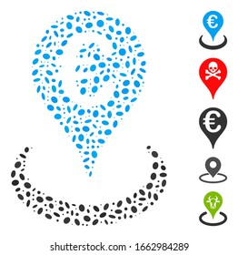 Dotted Mosaic based on Euro location. Mosaic vector Euro location is designed with randomized oval spots.