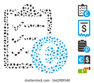 Dotted Mosaic based on Euro purchase pad. Mosaic vector Euro purchase pad is composed with scattered ellipse spots.