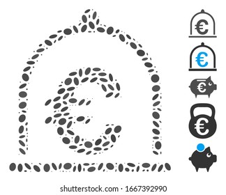 Dotted Mosaic based on Euro standard. Mosaic vector Euro standard is created with scattered oval items. Bonus icons are added.