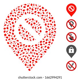 Dotted Mosaic based on forbidden marker. Mosaic vector forbidden marker is created with randomized ellipse items.