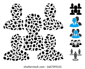 Dotted Mosaic based on friends. Mosaic vector friends is composed with scattered oval items. Bonus icons are added.