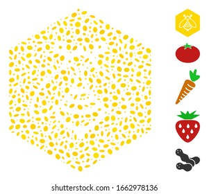 Dotted Mosaic based on honey. Mosaic vector honey is designed with randomized ellipse items.