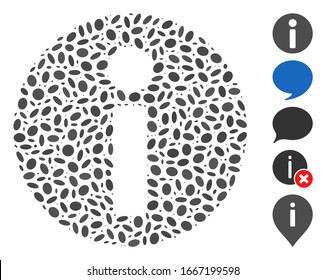 Dotted Mosaic based on info. Mosaic vector info is formed with randomized oval dots. Bonus icons are added.