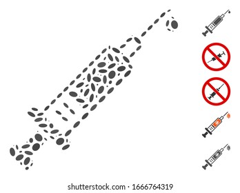 Dotted Mosaic based on injection. Mosaic vector injection is formed with randomized ellipse spots. Bonus icons are added.