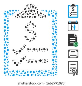 Dotted Mosaic Based On Invoice Pad. Mosaic Vector Invoice Pad Is Designed With Scattered Elliptic Items.