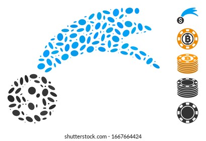Dotted Mosaic based on lucky money. Mosaic vector lucky money is created with randomized elliptic elements. Bonus icons are added.