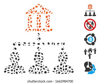 Dotted Mosaic based on medical bank clients. Mosaic vector medical bank clients is formed with randomized ellipse items.