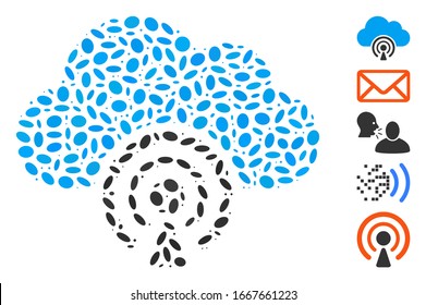 Dotted Mosaic based on news. Mosaic vector news is designed with scattered oval dots. Bonus icons are added.