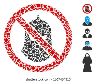 Dotted Mosaic based on no executioner balaclava. Mosaic vector no executioner balaclava is created with randomized rectangular dots. Bonus icons are added.