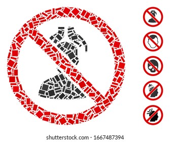 Mosaico con puntos basado en un masaje sin cabeza. El vector mosaico no masaje de cabeza está compuesto por elementos rectangulares aleatorios. Se agregan iconos de bonificación.