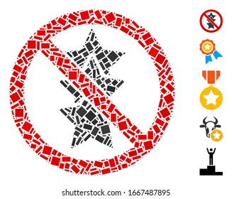 Gedotter Mosaik auf der Grundlage von Sternen. Mosaike Vektorillustration auf Sternchen wird mit verstreuten Rechteckpunkten gebildet. Bonussymbole werden hinzugefügt.
