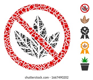 Dotted Mosaic based on no tobacco. Mosaic vector no tobacco is formed with random rectangle elements. Bonus icons are added.