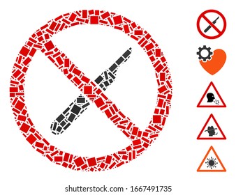 Mosaico con puntos basado en no bisturí. El vector mosaico no se forma con elementos rectangulares aleatorizados. Se agregan iconos de bonificación.