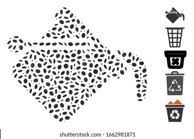 Dotted Mosaic based on paint bucket. Mosaic vector paint bucket is created with scattered ellipse dots.