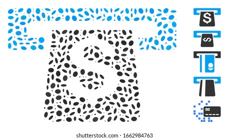 Dotted Mosaic based on payment terminal. Mosaic vector payment terminal is formed with random ellipse items.