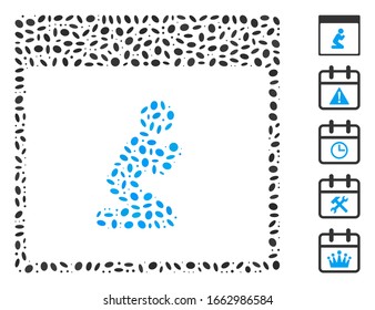 Mosaico trazado basado en la página del calendario de la persona de oración. La página del calendario de rezar persona del vector mosaico está diseñada con elementos elipses aleatorios.