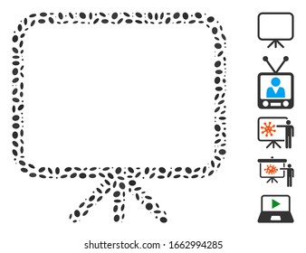 Dotted Mosaic based on presentation screen. Mosaic vector presentation screen is designed with random ellipse dots.