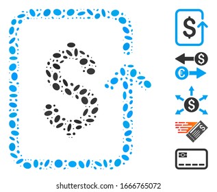 Dotted Mosaic based on reverse transaction. Mosaic vector reverse transaction is created with randomized oval dots. Bonus icons are added.