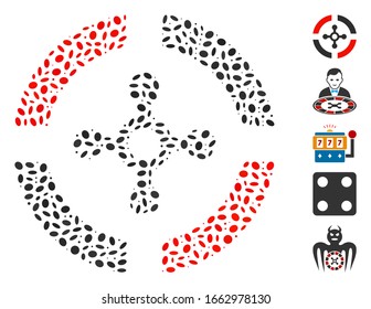 Dotted Mosaic based on roulette. Mosaic vector roulette is formed with scattered ellipse items.